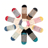Colorful Striped Grip Sports Crew Sock Custom Cotton Pilates Yoga Socks For Women