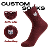 High Quality Custom Cartoon Sock Embroidered Women Socks