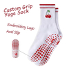 Custom Embroidered Logo Pilates Sock Anti Slip Women Yoga Socks