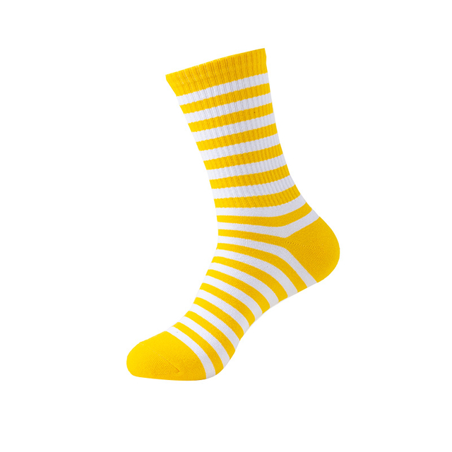 High Quality Unisex Custom Cartoon Design Crew Striped Socks For Men