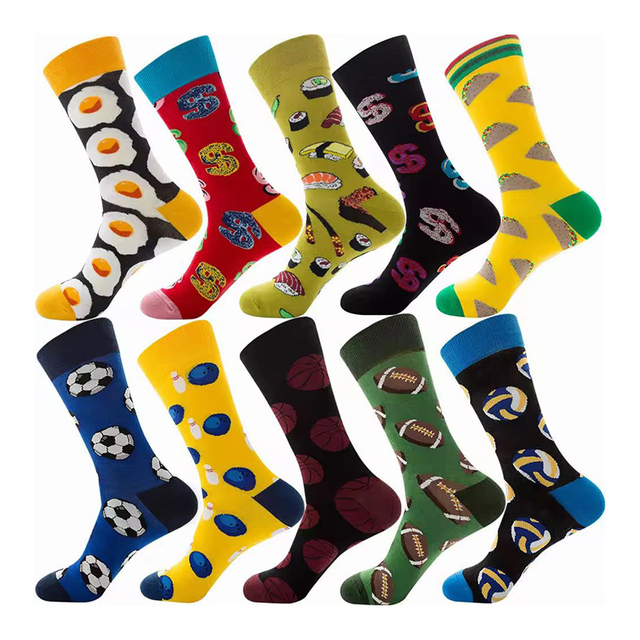 Colorful Unisex 100% Cotton Custom Crew Socks For Adults